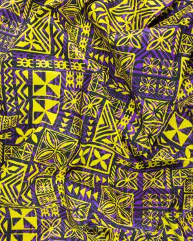 Polynesian fabric TANE Yellow - Tissushop